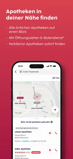 Screenshot von Gesund.de - E-Rezept, Apotheke auf dem iPhone 4
