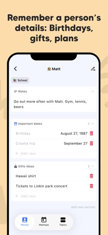 Friendo - Friend Notes & Plan screenshot