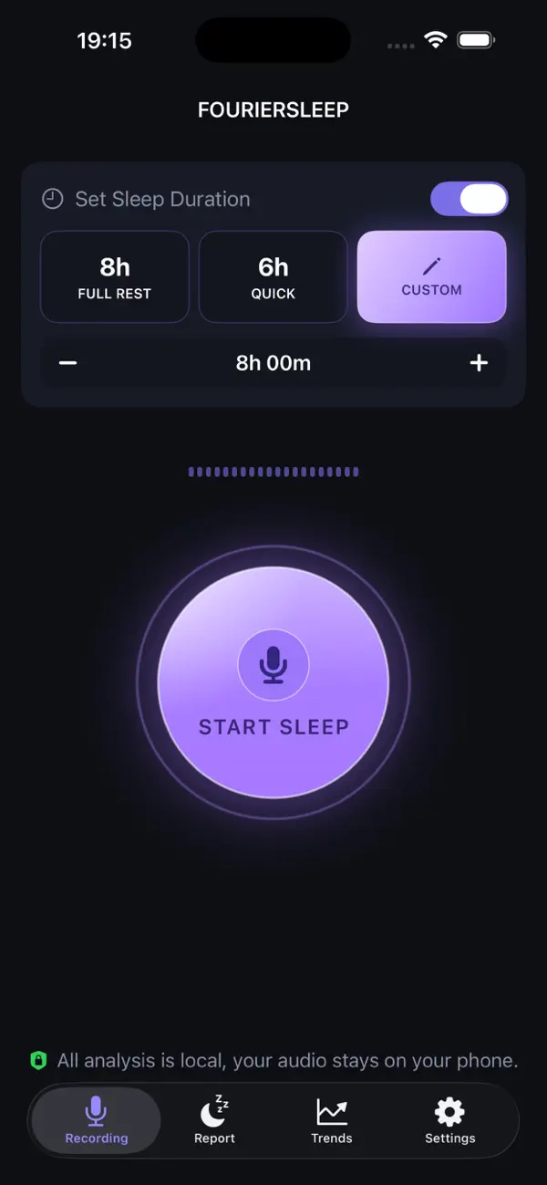 FourierSleep iPhone app screenshot