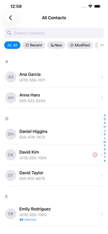 Nexus Contacts screenshot