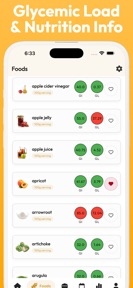 Glycemic Index Guide Tracker screenshot