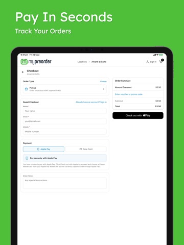 mypreorder: Order Food & Drink iPad screenshot