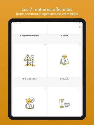 Examen VTC Taxi T3P CMA 2026 iPad screenshot