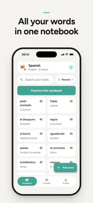 Word Notebook: Vocabulary screenshot 1