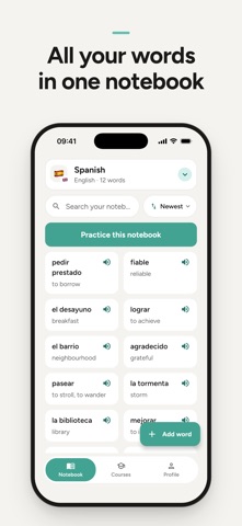 Word Notebook: Vocabulary Screenshot 1 of 7