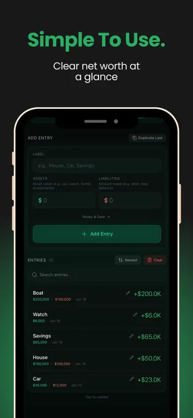 Worthium - Net Worth Tracker screenshot 2