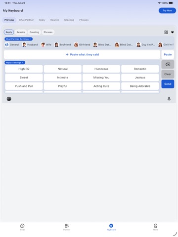LoveTalk – Smart Chat Keyboard iPad screenshot