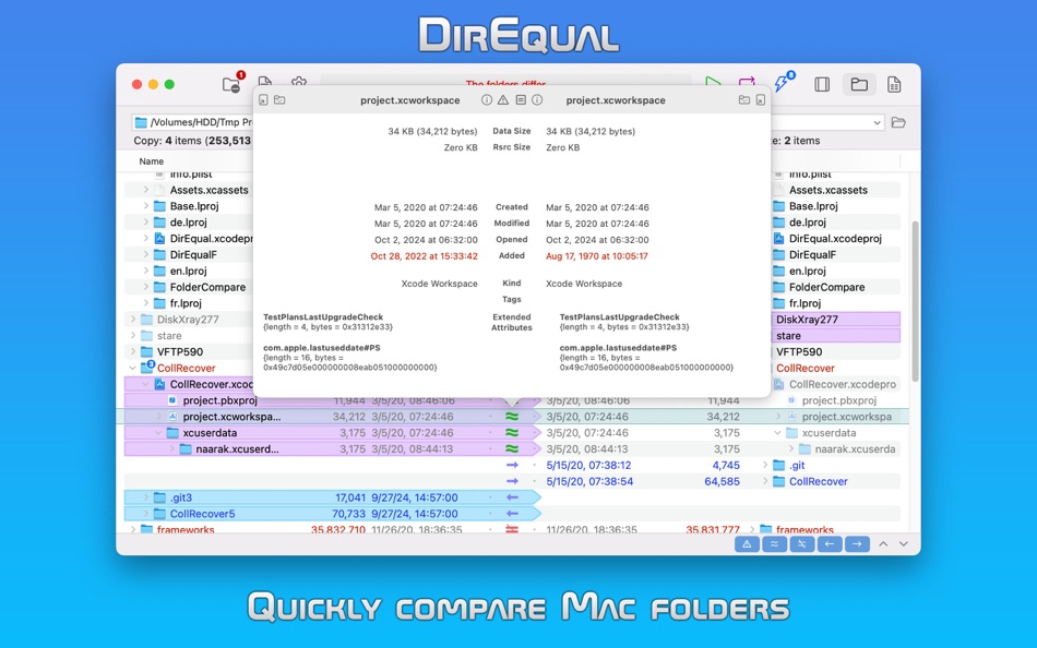 #4. DirEqual (macOS) 由: Grzegorz Staszczyk