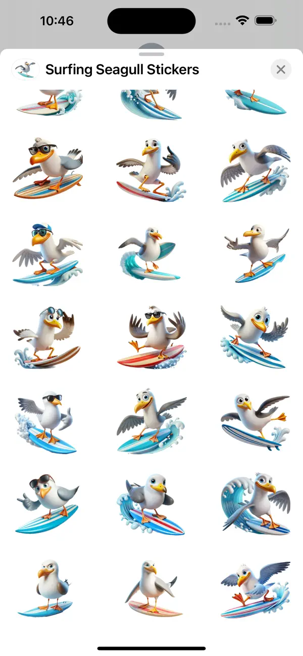 Screenshot #3 pour Surfing Seagull Stickers
