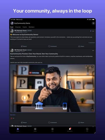 EzyCommunity iPad screenshot