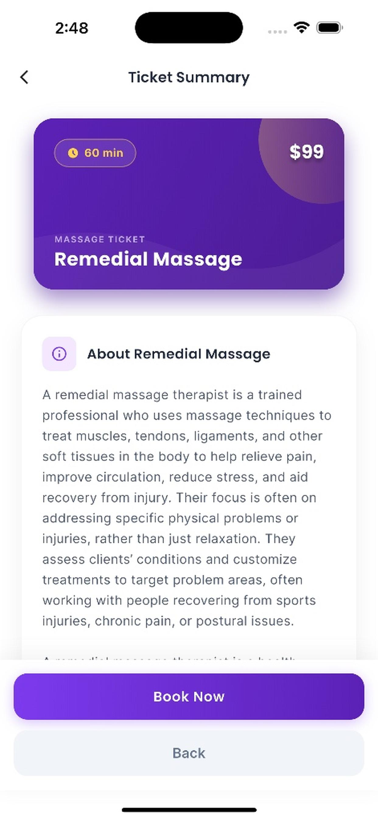 Massage Ticket screenshot 4