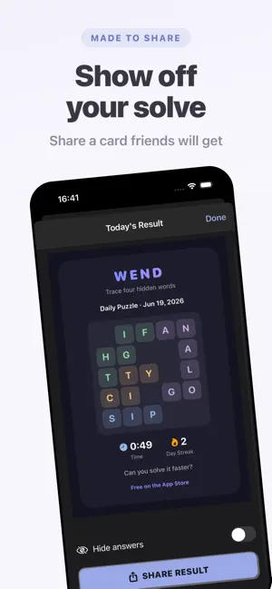Wend: Daily Word Trails Puzzle screenshot 2