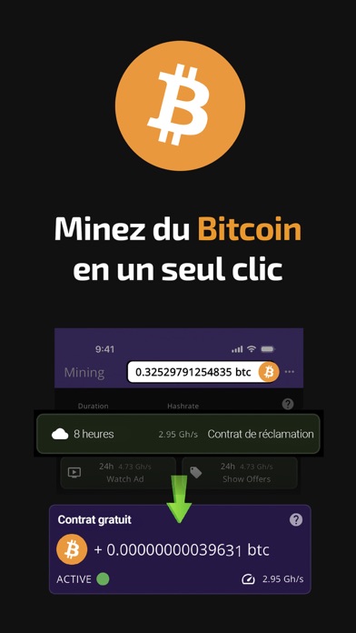 Screenshot #1 pour Bitcoin Miner:Minage de crypto
