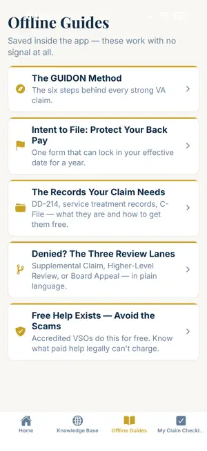 GUIDON: VA Benefits Guide screenshot 1