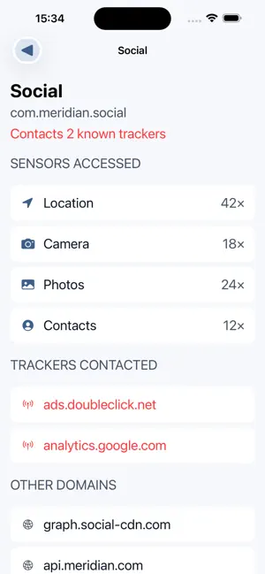 Privacy Report: App Trackers screenshot 2