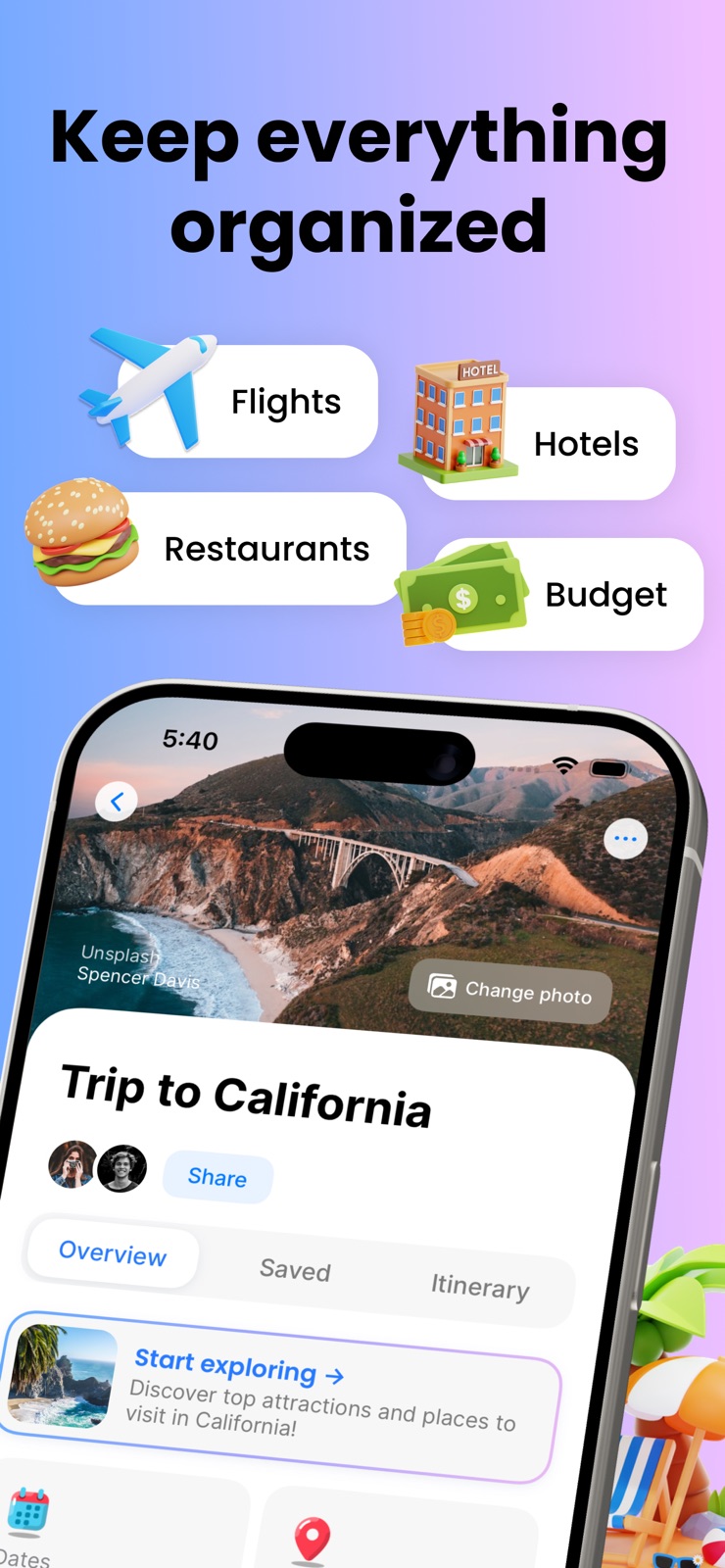 Tripbook: Travel Planner iphone screenshot 2