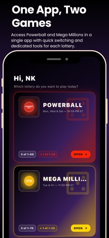 Mega Ball AI Lottery Picks iPhone screenshot