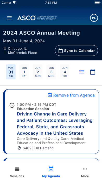 ASCO Meetings Screenshot