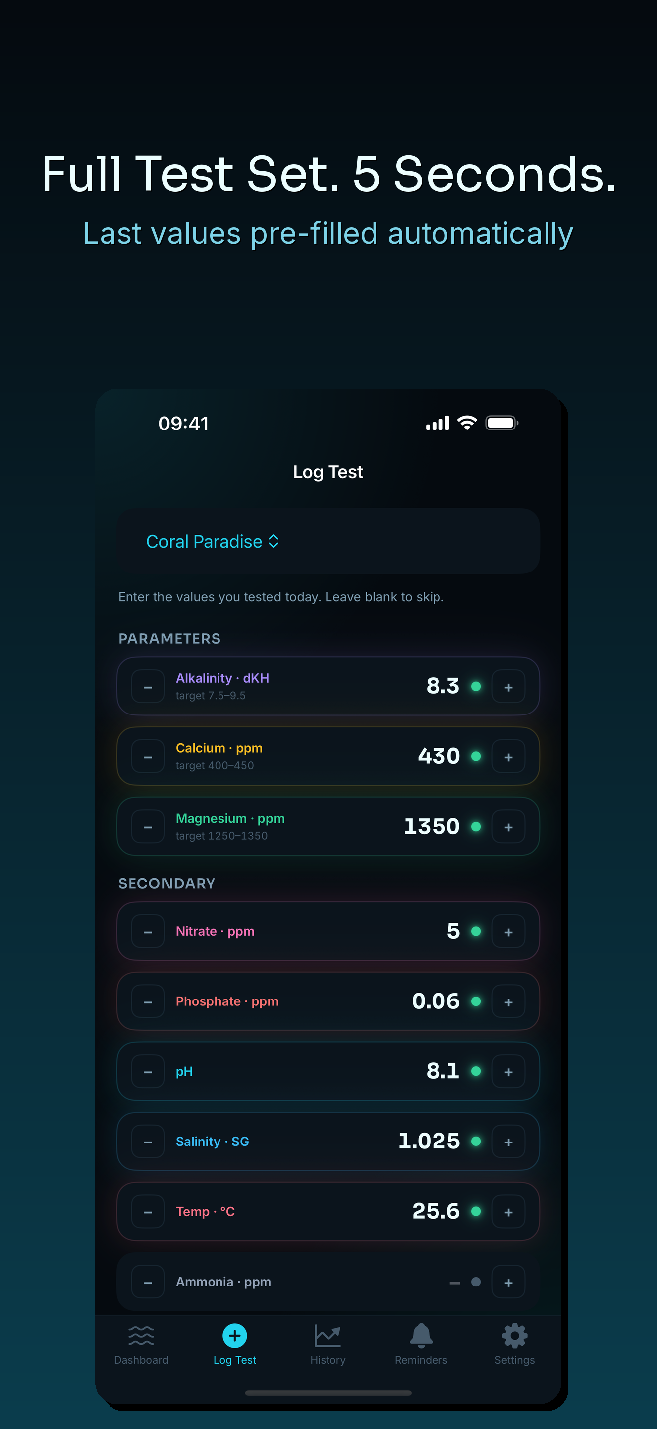 ReefDrift: Reef Parameter Log screenshot 3