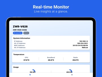 PRISM – 60GHz Management iPad screenshot