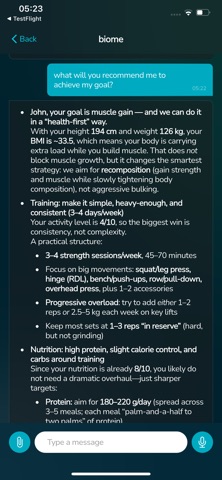 Biome - AI Health Assistant iPhone screenshot