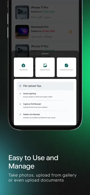 HoldMyBill Warranty & Receipts screenshot 3