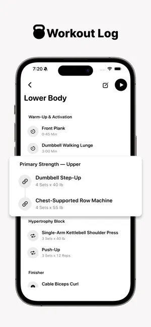 Workout Log - Training Journal screenshot 1