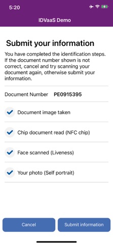 IDVaaS iPhone screenshot