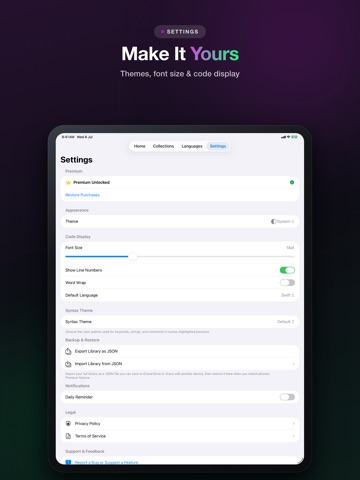 CodeSnippets - Dev Snippet Box iPad screenshot
