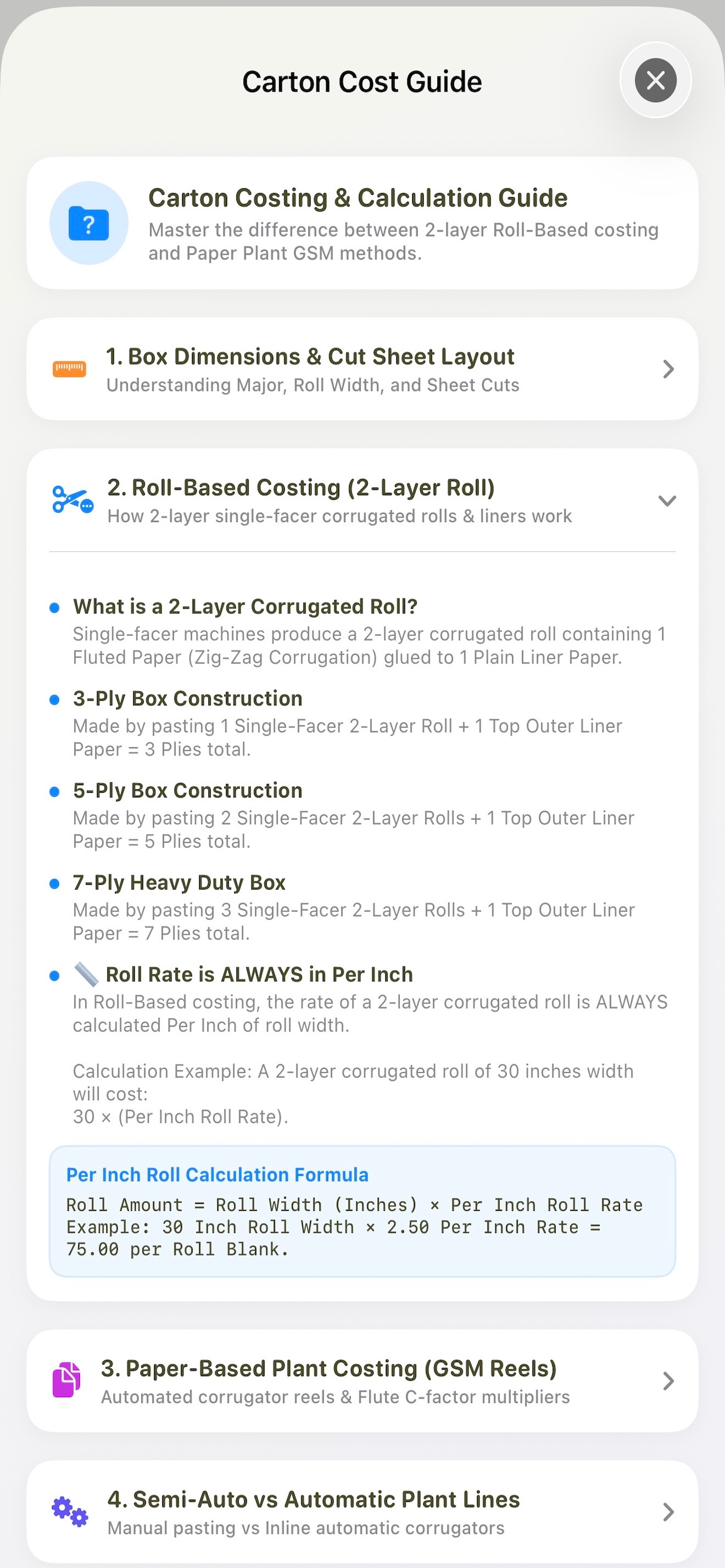 Corrugated Carton Costing screenshot 10