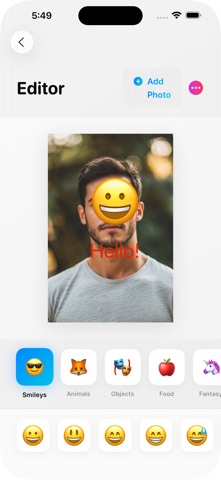 Emoji Face Mask Photo Editor のスクリーンショット