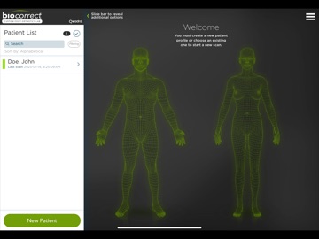 Biocorrect 3D foot scanner iPad screenshot