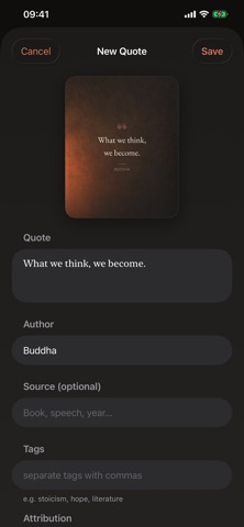 Quotable — Voiced Quote Cards iPhone screenshot