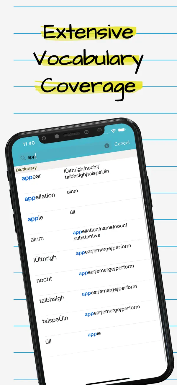 Screenshot #1 pour Irish English Dictionary +