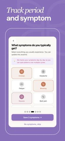 Glo: Period & Cycle Tracker screenshot 2
