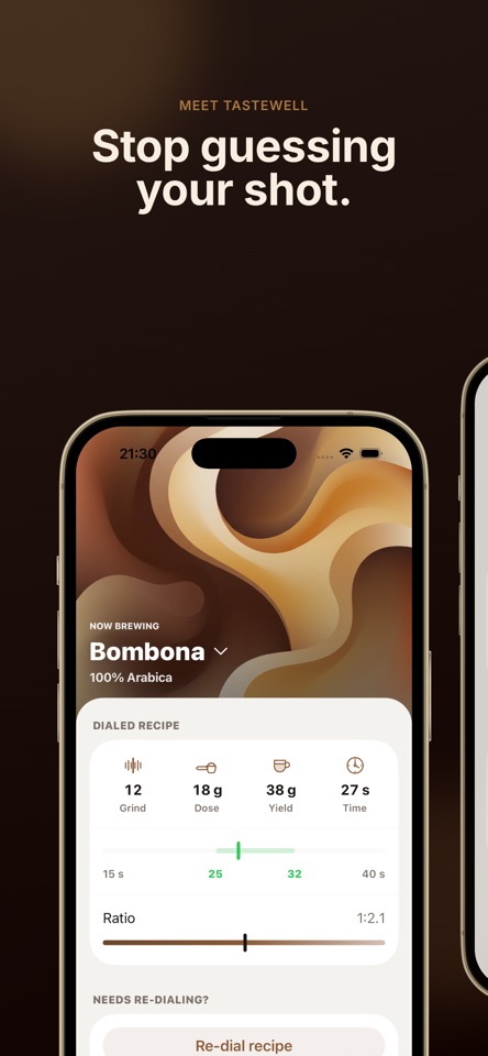 Espresso Dial In: tastewell screenshot 1