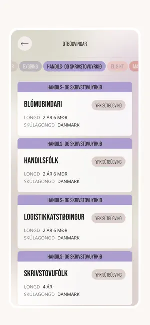 Útbúgvingar screenshot 2