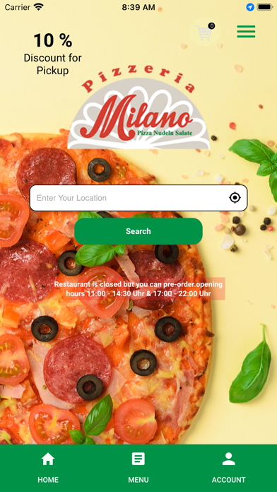 Pizzeria Milano Düren Screenshot