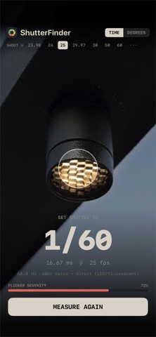 ShutterFinder — Flicker Detect Screenshot 2 of 2