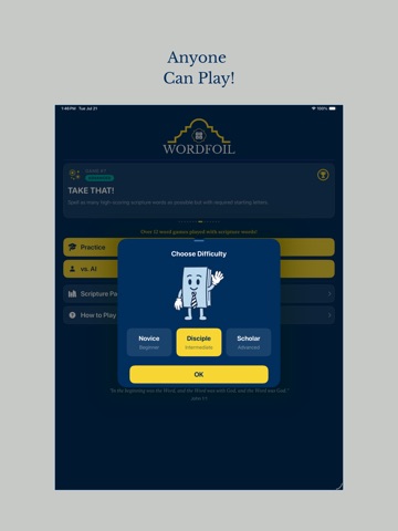 Wordfoil: Scripture word games iPad screenshot