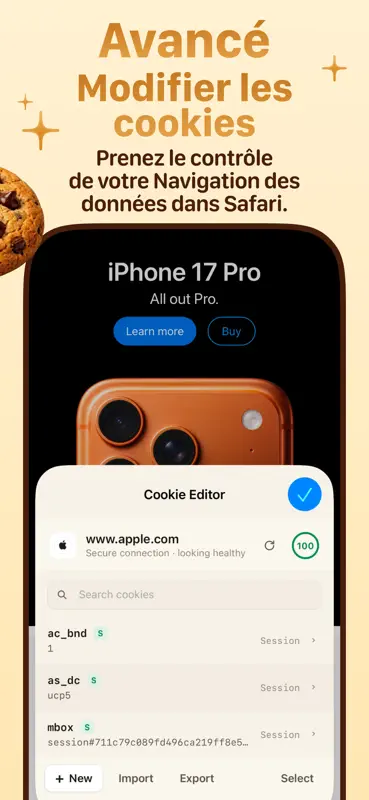 Cookie Editor pour Safari screenshot 2 of 4