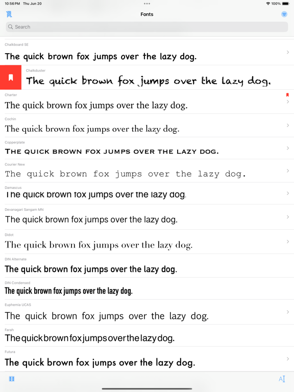 Font Booklet iPad screenshot 1 - Graphics & Design app