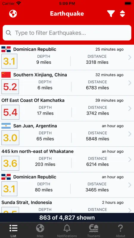 Earthquake: Alerts & Map screenshot 1 of 10