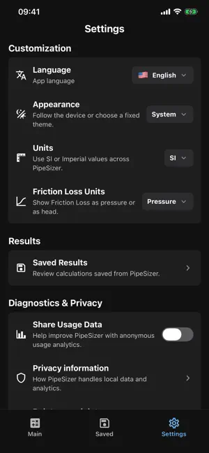 PipeSizer: Diameter Selector screenshot 4