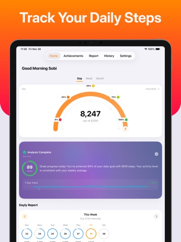 Step Tracker Pedometer Stepsio iPad screenshot