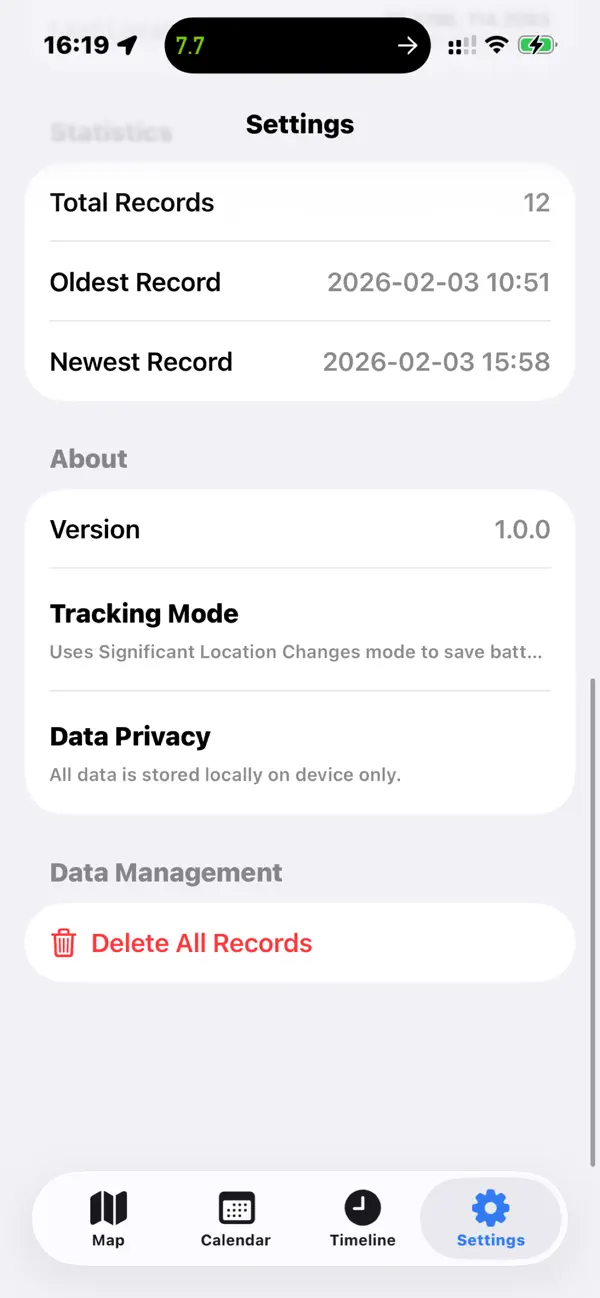 Screenshot #1 pour PrivateGPSTracker