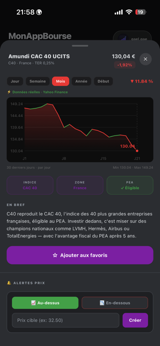 MonAppBourse Screenshot 2 of 8