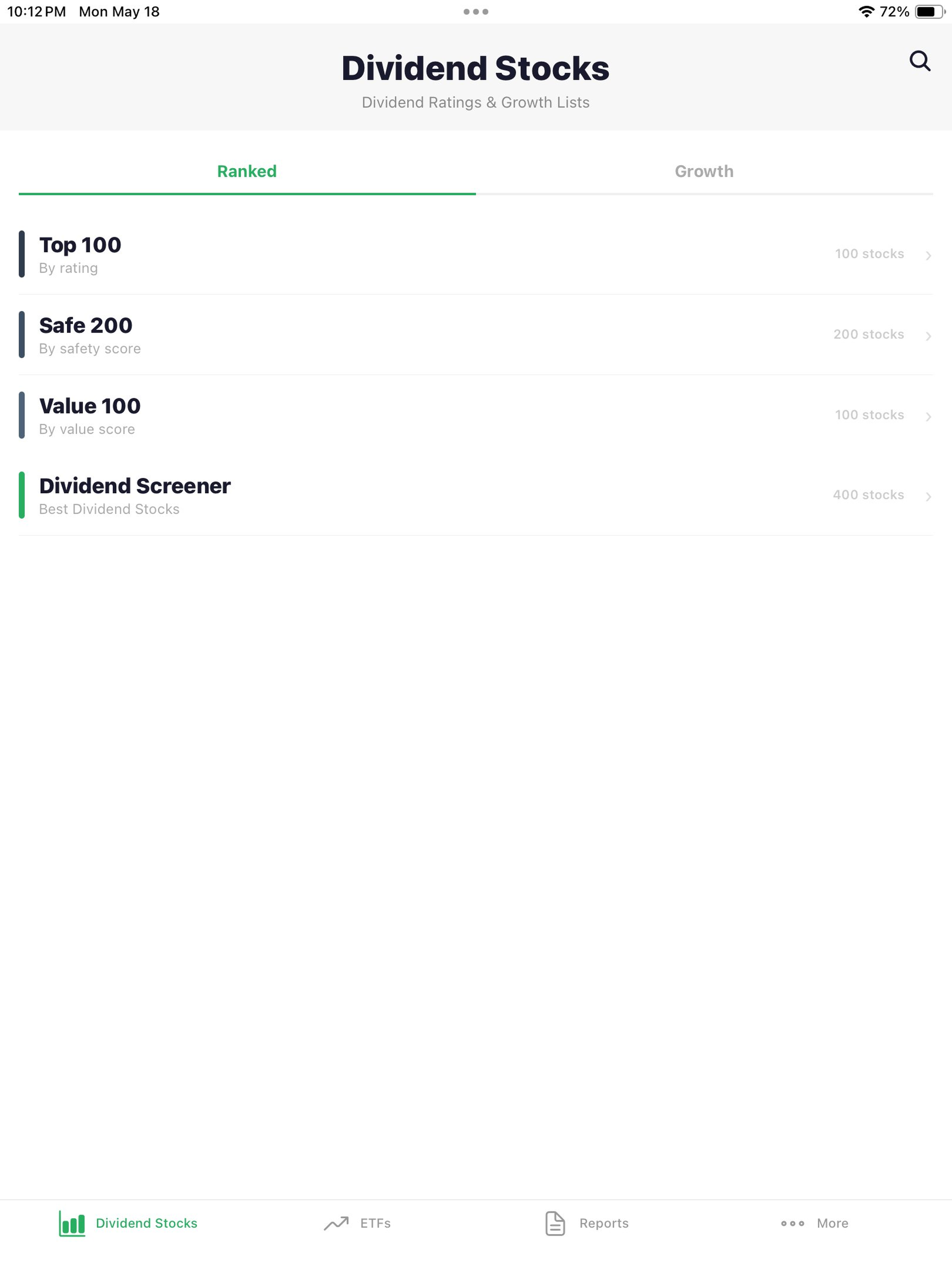 DivRank: Dividend Stocks