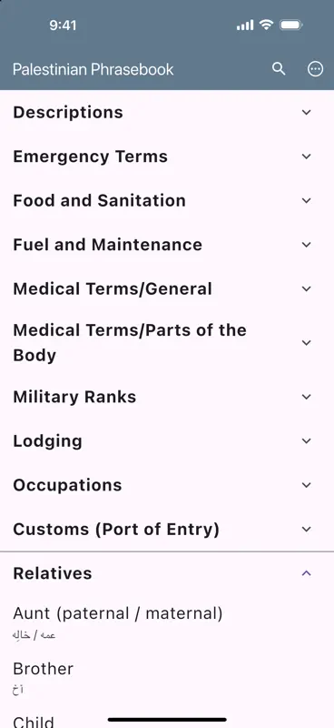 Palestinian Phrasebook screenshot 6 of 10