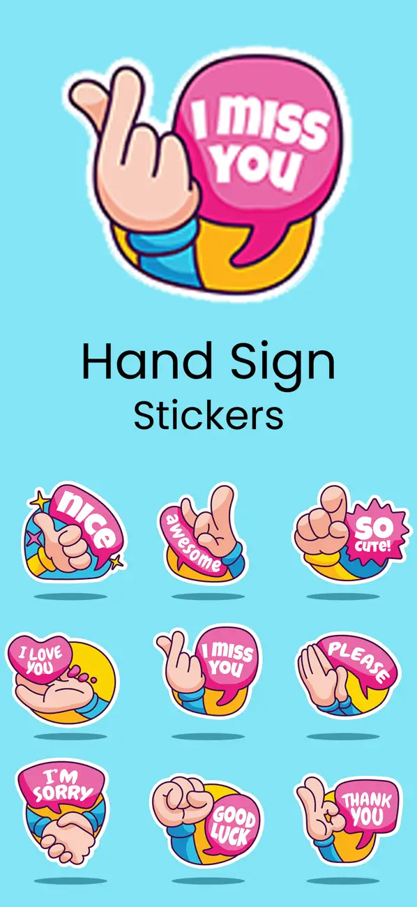 Screenshot #1 pour Hand Sign Stickers!